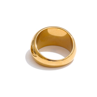 JINYOU 7067 Neuerscheinung Einfacher Metall-Fingerring Wasserdicht PVD 18K Vergoldet Edelstahl Breiter Ring für Damen Schmuck Geschenk
