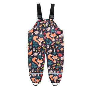 Niño niños niñas lluvia <span class=keywords><strong>de</strong></span> dinosaurio pantalones a prueba <span class=keywords><strong>de</strong></span> viento impermeable lodo mono ropa peto para exteriores Pantalones - Product Image 5