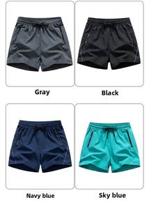 Pantaloncini da Spiaggia Estivi Casual da Uomo Lulu, Asciugatura Rapida, in Tela Nera, con Elastico e Coulisse, Traspiranti, Vita Media - Product Image 5