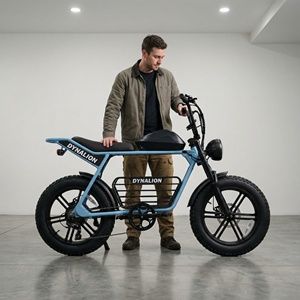 אופניים חשמליים רטרו סקראמבラー עם צמיגים רחבים, בלמי דיסק הידראוליים, אופניים ממונעים במהירות גבוהה להרפתקאות עירוניות - Product Image 5