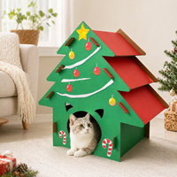 Grattoir pour chat de luxe, grand, moderne et classique, en forme de sapin de Noël, en carton ondulé écologique, emballé en carton, design détachable