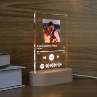 Plaque acrylique LED personnalisée avec code Spotify, photos personnelles, album, support de code musical pour la décoration de la maison