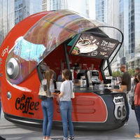 Helmet Shaped Coffee Kiosk: Unique Design for Outdoor Events