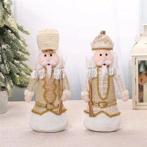 Festive 2pcs Plush <b>Nutcracker</b> Doll Set 14 Inch Handcrafted Winter Holiday Gift Decoration - Product Image 1