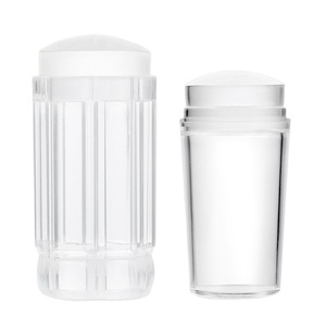 Set de Sellos de Silicona para Uñas con Mango Transparente Esmerilado, Cabezal Suave y Raspador, Herramienta de Diseño e Impresión para Salón de Manicura - Product Image 1