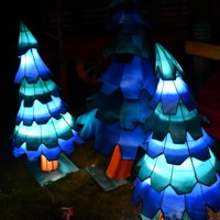 Linternas LED de Seda Chinas Impermeables con Formas de Plantas, Decoraciones para Festivales al Aire Libre, Halloween/Día de Acción de Gracias/Navidad/Año Nuevo