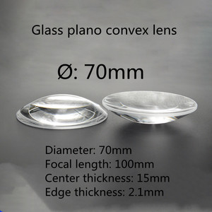 Lente de Vidrio Plano Convexa, Diámetro 70 mm, Distancia Focal 100 mm y 130 mm - Product Image 3