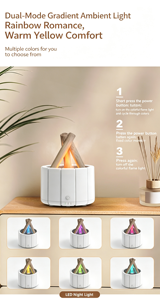 OEM Realistic Fire Light Effect Essential Oil Fragrance Machine Campfire Flame Aroma Diffuser Ultrasonic Cool Mist Humidifier - Product Image 5
