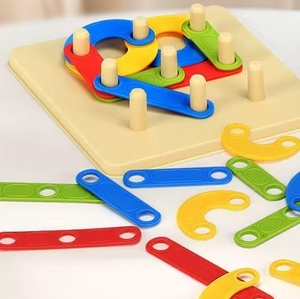 Juego de Rompecabezas Educativo Temprano, Bloques de Construcción de Columnas Intercambiables, Rompecabezas de Formas Geométricas - Product Image 2