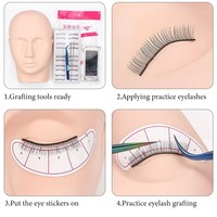 Tête d'entraînement en silicone souple pour extensions de cils - Réutilisable et portable pour la pratique en salon