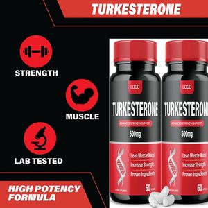 Cápsulas de turkesterona para mejorar la biodisponibilidad, comprimidos con extracto en polvo, 10%, 40%, 500Mg, Etiqueta Privada - Product Image 3