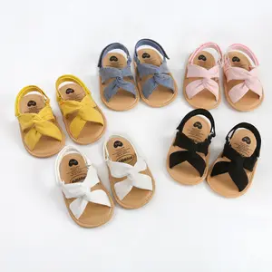 Bahar ve yaz bebek çapraz sandalet yüksek kaliteli bebek yürüyüş ayakkabısı