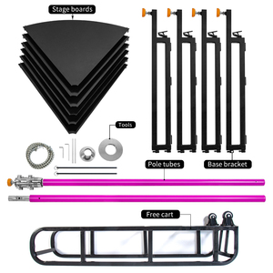 Vũ Nữ Thoát Y Cực Sân Khấu Màu Hồng Silicone Cực Quay Tĩnh Cực Nhảy Sân Khấu - Product Image 2