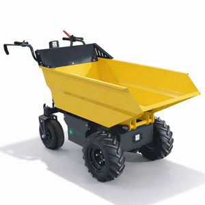 Chariot électrique à benne basculante 1500W, 4 roues, plateau métallique robuste pour chantier de construction - Product Image 1