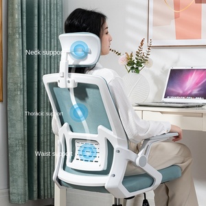 Chaise de <span class=keywords><strong>bureau</strong></span> <span class=keywords><strong>ergonomique</strong></span> confortable avec support lombaire 2D, hauteur réglable, base en acier et assise en mesh - <span class=keywords><strong>Design</strong></span> moderne - Product Image 5
