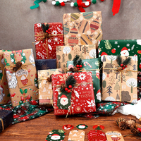 Papier d'emballage cadeau de Noël haut de gamme, épais, recyclable, imprimé sur mesure, série de fêtes pour l'emballage de cadeaux