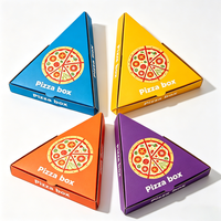 Kotak Pizza Segitiga 9 Inci Dua Tingkat untuk Satu Potong Pizza, Kemasan Kertas Kraft, Kotak Pizza Individual