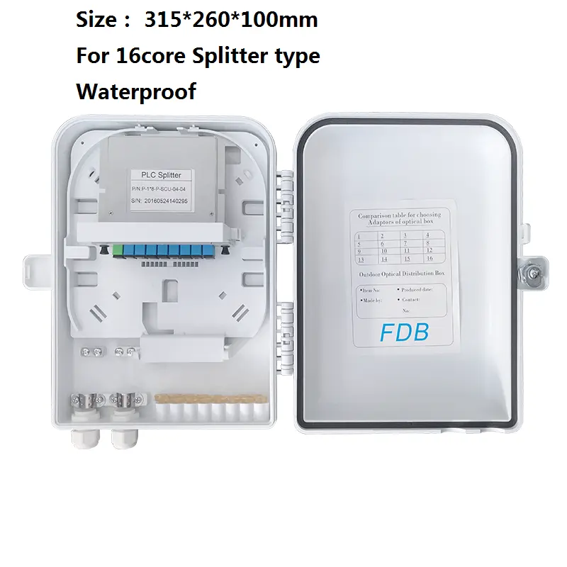 Scatola di terminazione di distribuzione in fibra ottica con cavo impermeabile FTTH 16 core