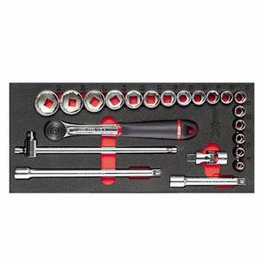 Jeu de douilles Usag 1/2 pouce, qualité industrielle, avec embouts hexagonaux et à boule, poignée droite, kit d'outils 32 pièces - Product Image 1