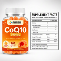 Gummies CoQ10 Oméga-3 Vitamine B3 Zinc 250mg par Portion Saveur Orange 60 Unités Fabrication de Suppléments Marque Privée OEM