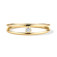 Bijoux fins Milskye, argent sterling 925 plaqué or 18 carats, bague minimaliste à double rangée de zircone cubique pour femmes