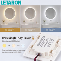 Capteur tactile DC12V/24V 100mA 60W/120W pour éclairage de miroir, interrupteur de gradation à une touche IP44 pour solutions d'éclairage de salle de bain