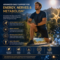 Capsules de complexe d'acide alpha-lipoïque 600 mg, benfotiamine, vitamines B1 et B12, soutien du métabolisme nerveux et antioxydant, 120 unités, complément alimentaire