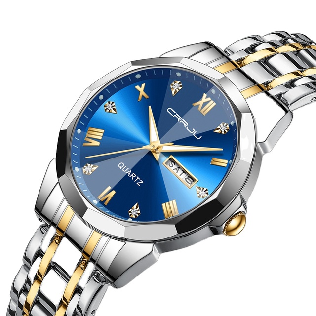Hot Selling CRRJU Watch 5023 Good Quality Men's Quartz Watches 3ATM Waterproof Wristwatch Luminous Hands Date Week Display