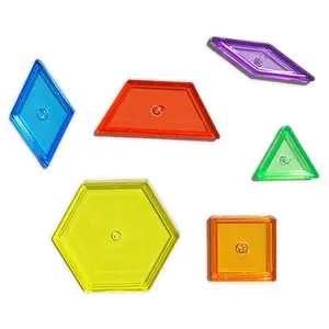 NERS 6 Geometrical Shapes 6 Color Plastic 250 Pcs/set Pattern Blocks