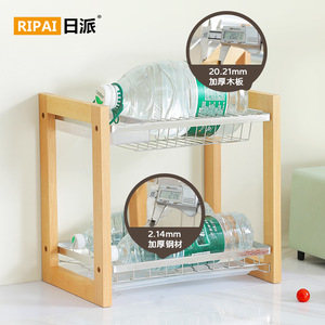 ชั้นวางจานสแตนเลสสองชั้น แห้งเร็ว ชั้นวางเก็บภาชนะบนโต๊ะอาหาร ขนาดกลาง รูปทรงสี่เหลี่ยม - Product Image 3