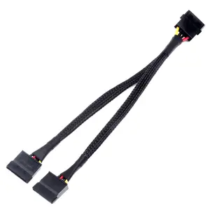 4pin to dual 15pin splitter cable SATA HDD hard drive power supply PSU cable
