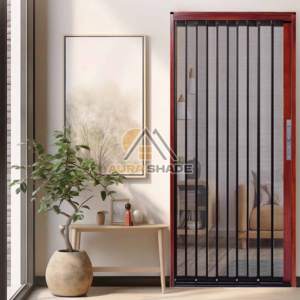 Stainless Steel Diamond Mesh Folding <strong>Screen</strong> <strong>Door</strong> with Anti-Theft Invisible Sliding Lock Insect &amp; Animal Proof with Lock - Product Image 4