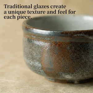 Auténtica Vajilla Japonesa Shino Ware de Diseño Moderno en Dos Tonos, Tazón de Té Matcha Hecho a Mano, Venta al Por Mayor - Product Image 3