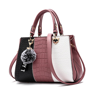 Bolso de hombro popular para mujer con diseño de patchwork, bandolera a cuadros, bolso de mano con asa superior y colgante - Product Image 1