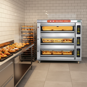 Hornos de Gas Comerciales para Pan/Pasteles/Galletas/Panadería, Horno para Pizza, Horno de Panadería de 3 Niveles y 9 Bandejas - Product Image 2