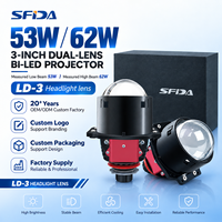 Phare de voiture LED SFIDA LD-3 62W H4 6000K 6200 Lumens Nouveau 12V Emballage personnalisé Garantie de 2 ans pour système d'éclairage automobile