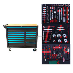 Ensemble d'outils avec armoire à outils 158 pièces, comprenant un jeu <span class=keywords><strong>complet</strong></span> <span class=keywords><strong>de</strong></span> douilles et d'outils à main, <span class=keywords><strong>chariot</strong></span> à outils robuste pour atelier <span class=keywords><strong>de</strong></span> mécanique, garage, réparation - Product Image 5