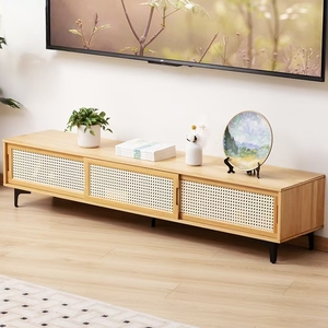Meuble <span class=keywords><strong>TV</strong></span> style bois, armoire de sol minimaliste moderne, console <span class=keywords><strong>TV</strong></span> multifonctionnelle de luxe léger pour petit salon - Product Image 1