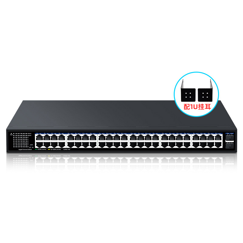 Black-48*RJ45 Port + 2* SFP Port