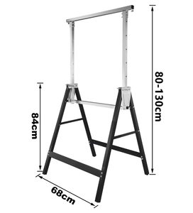2 X chevalets métalliques réglables avec crochets de verrouillage Support d'essieu Capacité de <span class=keywords><strong>charge</strong></span> 200 kg Support d'établi télescopique pour échafaudage - Product Image 5