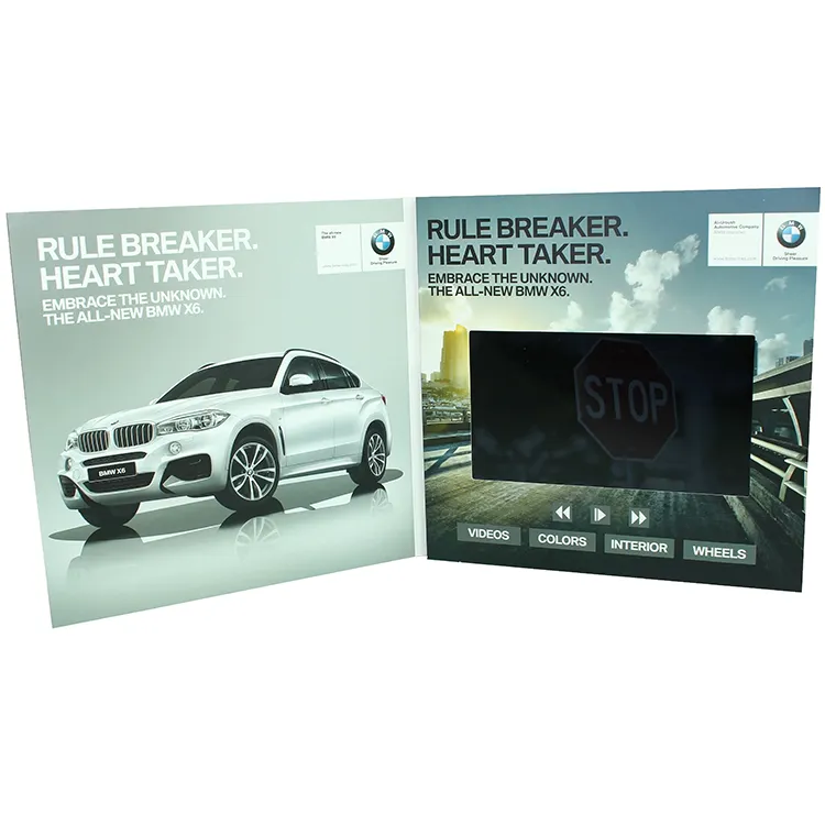 XCLT広告7インチLCDビデオパンフレットHDスクリーン耐久性のあるビデオフォルダービジネスグリーティングカード