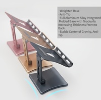 Support de téléphone portable de bureau pliable en aluminium flexible, entièrement pliable, réglable en angle, étanche, compatible avec iPad 4-10 pouces