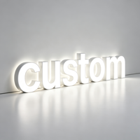 Letras de Canal Metálicas 3D con Iluminación Frontal y Trasera Personalizadas, Letrero Luminoso para Pared, Logotipo Comercial, IP65 Impermeable, para Empresas y Hospitales