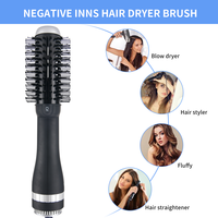 PRITECH 1000W 1200W Sèche-cheveux Brosse à air chaud Styler en une étape Volumiseur Brosse à cheveux Sèche-cheveux électrique Brosse à cheveux avec ions négatifs