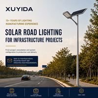 Lampadaire Solaire LED à Panneau Monocristallin, Batterie LiFePO4, Étanchéité IP66, en Alliage d'Aluminium, pour Projets Routiers, avec Détecteur de Mouvement