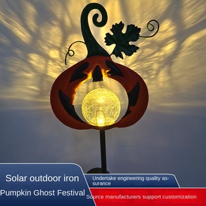 ไฟ LED พลังงานแสงอาทิตย์แนวฮาโลวีนสวนกันน้ำได้เสาสวนกลางแจ้งเสาสนามหญ้าธีมฟักทองโคมไฟสร้างบรรยากาศ - Product Image 6