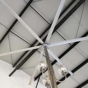 Ventilador de poste de 4,28 M, ventilador industrial de pie con paraguas HVLS con luz para salas de recepción de hoteles - Product Image 4