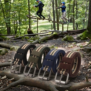 Cinturón de Seguridad de Nailon a Rayas Unisex AmpsafeX, Diseño Colorido, Cierre de Pin, Tamaño Regular de 120 cm con Accesorios Completos - Product Image 6
