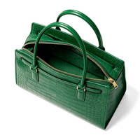 Sac fourre-tout à poignée supérieure en cuir gaufré crocodile OEM, sac à bandoulière vintage de luxe pour femme, sac à main de mode pour affaires, logo personnalisé pris en charge