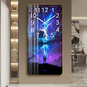 Grande orologio rettangolare moderno pittura decorativa di cristallo porcellana moda per la casa per le <span class=keywords><strong>pareti</strong></span> del soggiorno e del ristorante - Product Image 5